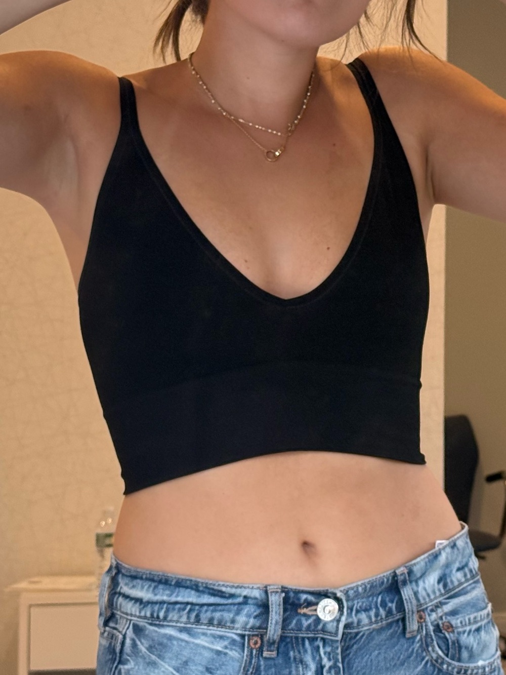 Urban Outfitters Black V-Neck Cropped Camisole